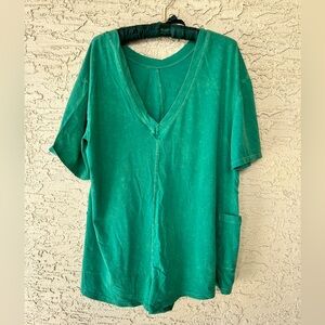 Green V-Neck Women's romper